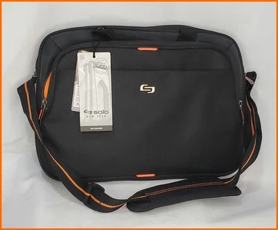 Solo New York - Maletín Ace Slim para portátil de 13,3" - Negro con detalles en naranja Foto 1 de 2