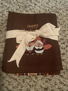 Set of 3 Happy Thanksgiving Fall Kitchen Hand Towels - Picture 1 of 2