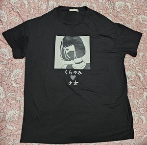 ROMWE JAPANESE SM schwarzes kurzärmliges T-Shirt mit Rundhalsausschnitt LOLITA SYTLE - Bild 1 von 10