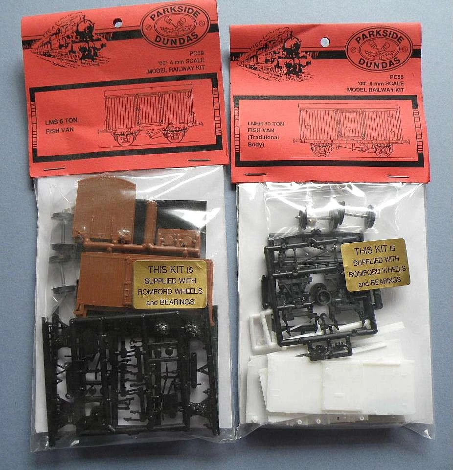 2 Parkside Dundas OO Gauge Plastic Kit PC56 & 59 - LNER 10T & LMS 6T Fish Vans - Image 1 of 1