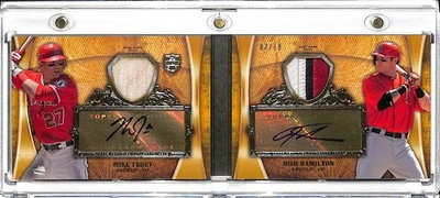 Topps Supreme Mike Trout Josh Hamilton 2013 parche de doble jugador folleto automático #2/10 Foto 1 de 2