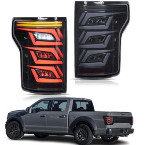 Tail Lights 2015-2020 For Ford F150 Smoked LED Rear Lamp Start Up Animation Pair - Picture 1 of 15