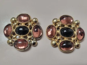 Vintage MUSI gold tone with stones shoe clips - Picture 1 of 4