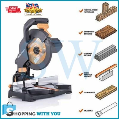 New Evolution Multipurpose Compound Mitre Straight Chop Saw Cuts Wood Metal 230V - Image 1 of 4