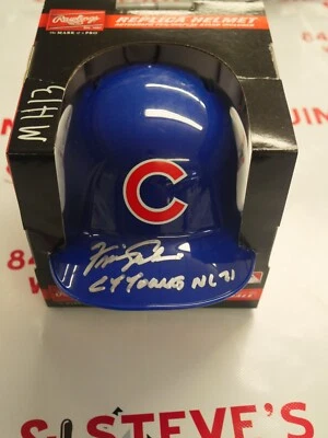 FERGIE JENKINS SIGNED RAWLINGS MINI HELMET 71 CY YOUNG BAS BECKETT WITNESSED COA - Image 1 of 2