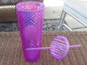 Starbucks Spring Purple Jeweled Ombre Cold Cup Tumbler 24oz New 2021 - Picture 1 of 4