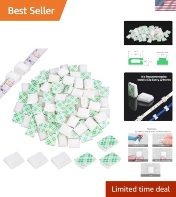 Экологичные самоклеящиеся зажимы для светодиодных лент — упаковка 80 шт. для легкой установки - Изображение 1 из 4