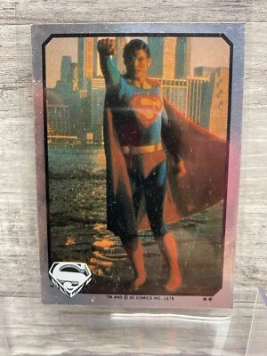 1978 DC Comics Superman Man Steel Old Vintage Movie Foil Sticker Card (D) - Image 1 of 2