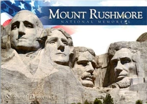 Postcard Mount Rushmore Balck Hills South Dakota SD 6x4 Flag Shrine of Democracy - Picture 1 of 2