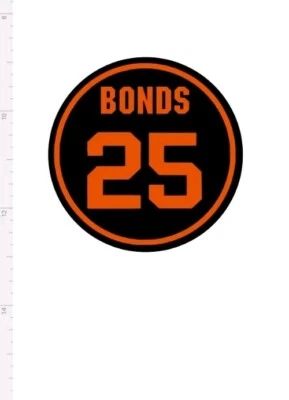Barry Bonds 25 Vinyl Decal Sticker Patch San Francisco Giants baseball 2x2 Inch! - Image 1 of 4