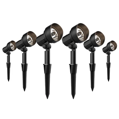Paquete de 6 proyectores LED de bajo voltaje para acento de paisaje patio exterior Foto 1 de 4