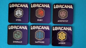 Disney's Lorcana - Juego de 6 montañas rusas personalizadas con respaldo de corcho - Imagen 1 de 3