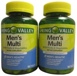 2 Sealed bottles Spring Valley Men's multi vitamins Turmeric joint support 03/26 - Picture 1 of 2
