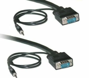 3 X Cable de Audio C&E 6' SVGA Macho a Macho de 3,5 mm, Doble Blindaje Negro, CNE466687 - Imagen 1 de 5