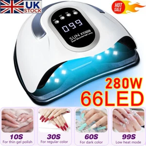 Professional 280W Acrylic Gel Nail Polish UV Nail Dryer Light 66LED Nail Lamp SQ - Picture 1 of 10