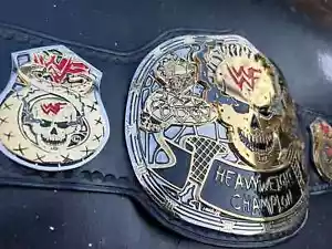Smoking Skull Championship Belt 4mm Zinc Metal Acid Etching Replica Adult Size - Picture 1 of 7