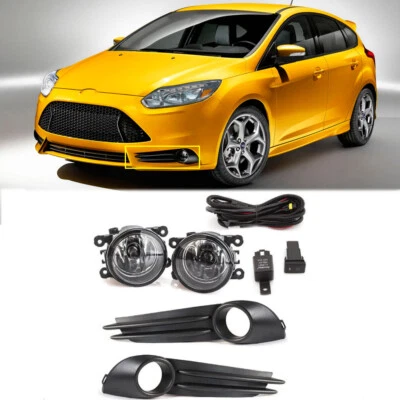 For Ford Focus ST 2013-2014 Set Front Bumper Fog Light+Harness Bulbs Kit +Covers Foto 1 de 4