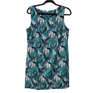 Talbots knielanges Kleid Gr. 10P grün Etuikleid Giraffenmuster Freizeit Grafik - Bild 1 von 10