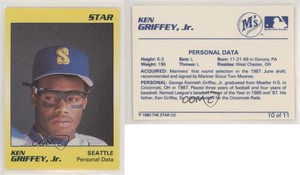 1990 Star Ken Griffey Jr Yellow Ken Griffey Jr #10 HOF
