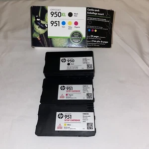 HP 950XL schwarz & 951 Farbe Tinten-Setup - leer? Kein Cyan - 10/2016 verkauft *WIE BESEHEN - gelesen! - Bild 1 von 9