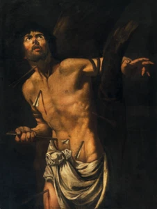 San Sebastián | Arte Caravaggisti | Impresión bíblica del Evangelio del Renacimiento de 1650 - Imagen 1 de 9