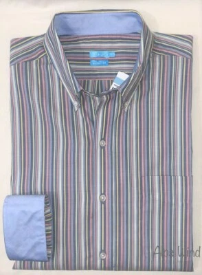 J. McLaughlin Men's Modern Fit Westend Striped Sport Shirts in Multi SZ.M   $125 - Image 1 of 4