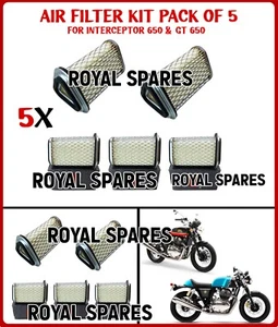 "AIR FILTER KIT PACK OF 5 PCS" Fit For Royal Enfield Interceptor 650 & GT 650 - Picture 1 of 16