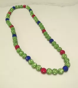 Necklace - Philadelphia Phillies Baseball Bling -  Lime Green Phanatic (25") - Picture 1 of 2