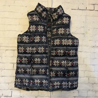 Antiguo Chaleco Acolchado Puffer Azul Marino Niñas Talla XS 5 Azul Marino Rosa Blanco Copo de Nieve Foto 1 de 4