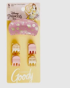 Disney Princess Belle Goody Hair Clips 5 Piece Cute Sweet Girls SHIPS SAME DAY - Picture 1 of 6