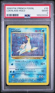 Pokemon LAPRAS 10/62 Holo Rare WOTC FRENCH PSA 2 LOKHLASS Swirl ๐ - Picture 1 of 3
