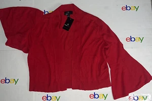 Ronni Nicole Top Cropped Cardigan Pullover groß rot Glockenärmel vorne offen Neu! - Bild 1 von 6