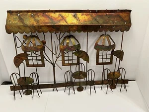 Metal Wall Sculpture Copper Cafe Bar Bistro Paris C Jere - Picture 1 of 15