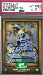 Tarjeta firmada por Cecil Fielder PSA/DNA JAPONESA 2013 BBM Hanshin Tigers セシル・フィルダー - Imagen 1 de 1