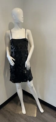 Mini Vestido Poleci Negro Lentejuelas Multi-Correa Mujer Sin Mangas Talla 4 Foto 1 de 4