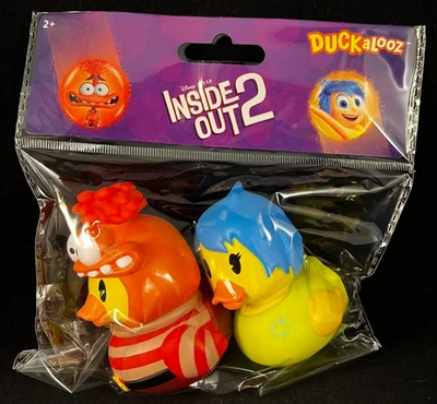 Disney - Alegria e ansiedade - Patos de borracha - Aproximadamente 3" e 3,5" de altura - Duckalooz - Imagem 1 de 4