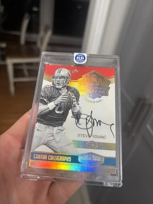 Steve Young 2016 Plates And Patches Canton Calligraphy Auto Platinum  (#17) 1/1 - Image 1 of 3