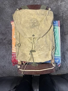 Vintage Boy Scouts Canvas Backpack w/ Fairchild Pack Rack #13 Wood Frame VG+ - Picture 1 of 4