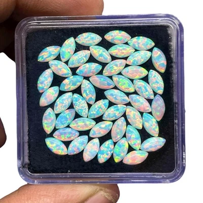 10 Pcs Australian Opal 6x3mm Marquise AAA Quality Lab Created Gemstones Lot - Image 1 of 4