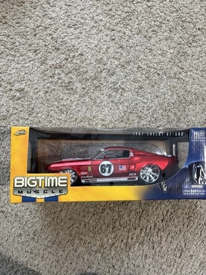 VINTAGE Jada Toys Big Time Muscle 67 Shelby GT-500 Red White Stripe NICE CAR 🚗  - Image 1 of 4
