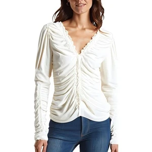 A.L.C. Womens Ruffled Silk Blouse BHFO 4765 - Picture 1 of 1