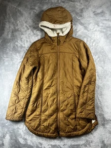 Prana Esla Coat Puffer Fleece Lined Full Zip Jacket Brown Womens Size Medium - Picture 1 of 12