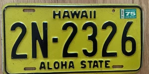 Vintage Yellow Hawaii 1969-1975 License Plate - Picture 1 of 1