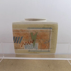 Andrew Van Assche Art Pottery Lidded Box Modernist Design VGC 4.5"x4" - Picture 1 of 8