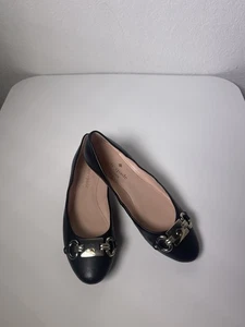 Kate Spade New York Phoebe Black Leather Slip-On Ballet Flats Women's Size 9 - Picture 1 of 10