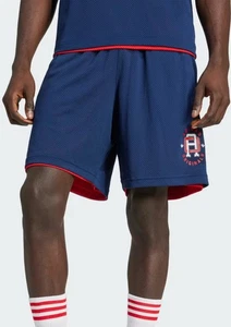 Adidas Herren Q12 Varsity Mes Night Indigo/Rot Shorts Größe Medium Neu - Bild 1 von 11