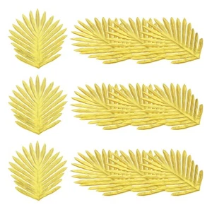 12 Pack 10" Gold Palm Leaves Artificial Palm Leaves Faux Palm Fronds Style 24 - Picture 1 of 7