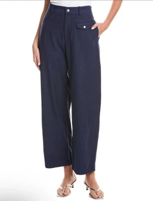 Pantalón Rag and Bone Deep Navy Renata algodón corte barril talla 8 $358 Foto 1 de 4