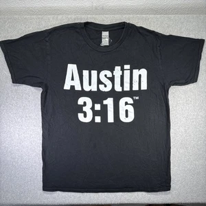 WWE Shirt Uomo M Black Stone Cold 3:16 Dallas Teschio Logo Grafica Maglietta Due Lati - Foto 1 di 7