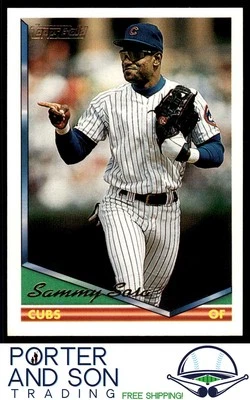 Sammy Sosa 1994 Topps Gold #725 Chicago Cubs Baseball Card - Image 1 of 2